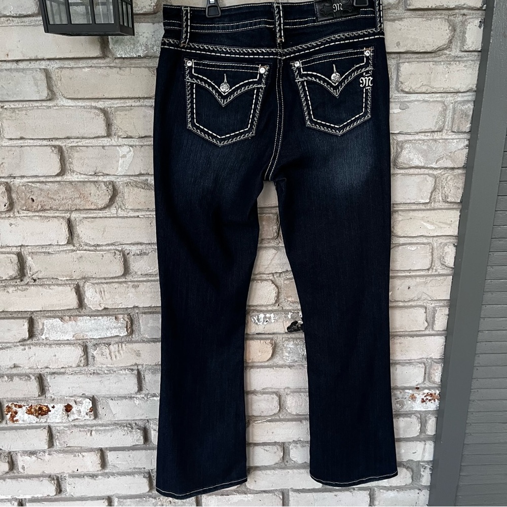 Miss Me mid rise curve boot dark blue jeans. NWT